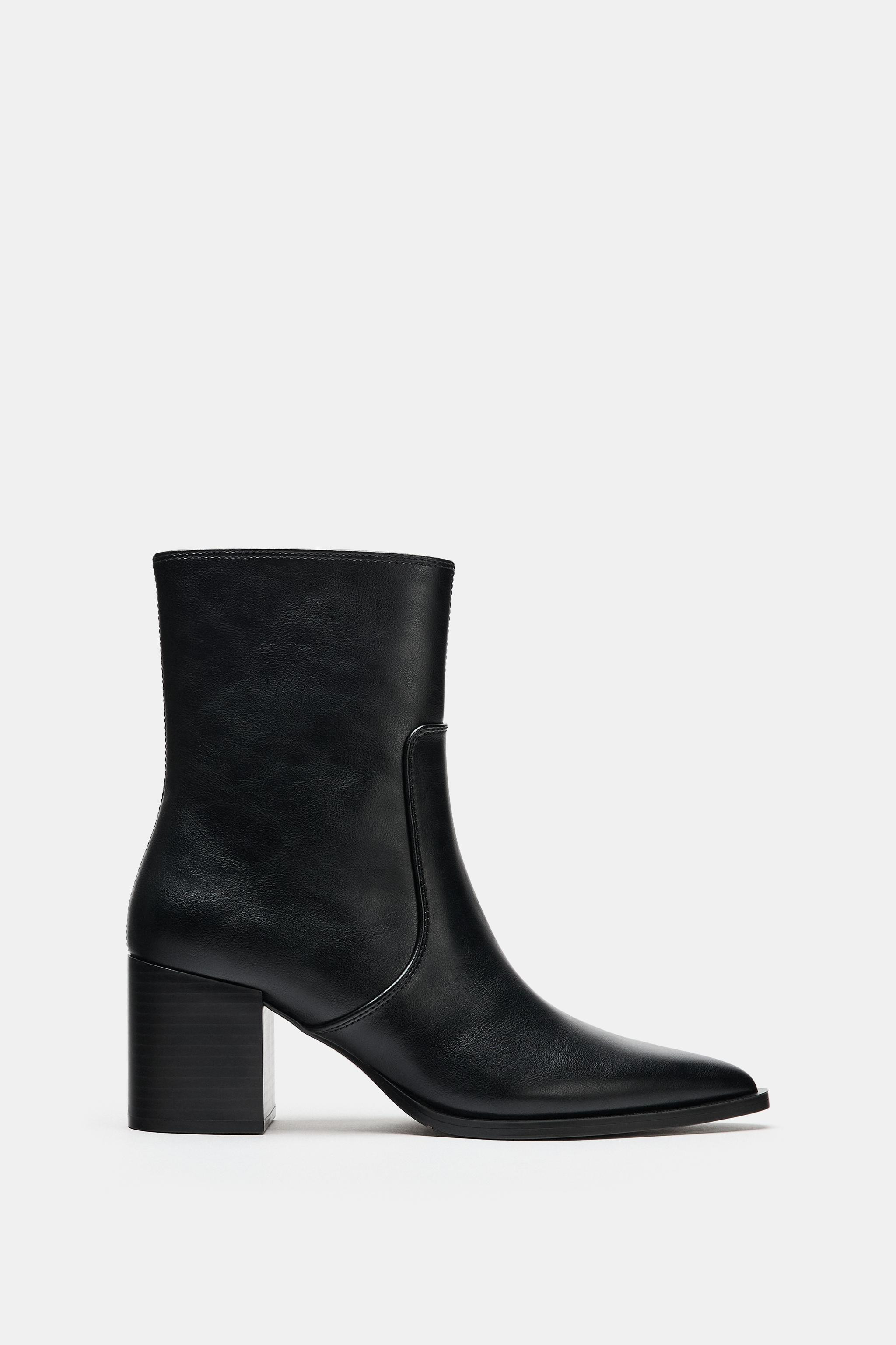 BLOCK HEEL ANKLE BOOTS | Zara UK
