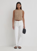 Camel Tweed Wool Waistcoat- Felicia | 4th & Reckless