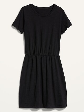 Waist-Defined Slub-Knit T-Shirt Dress for Women | Old Navy (US)