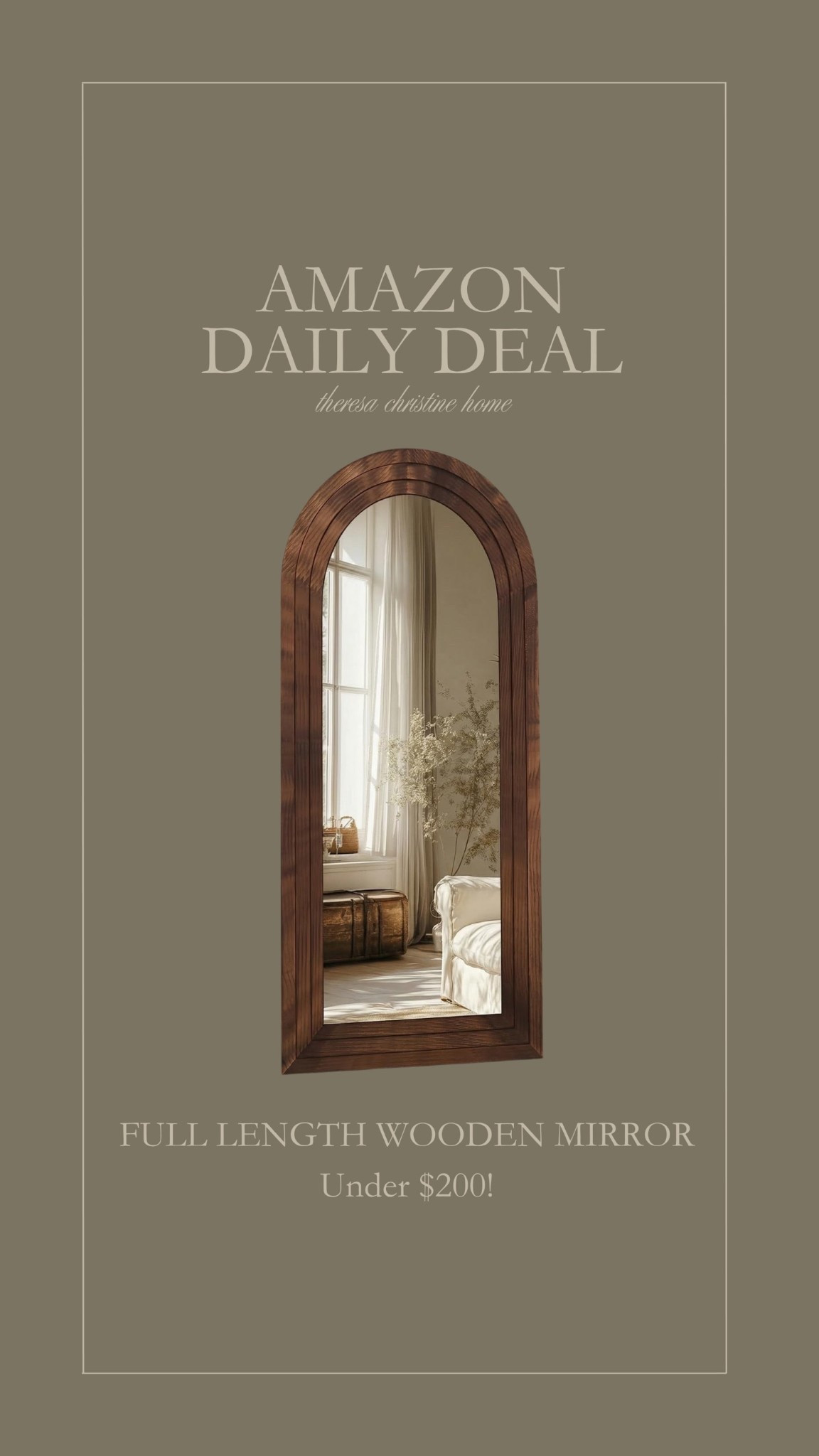 Amazon daily deal! I love this wooden floor length mirror — it’s such a pretty statement decor piece! 🤎

#LTKSaleAlert #LTKHome