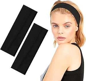 2 x Elegant 7cm Black Headbands for Any Occasion | Premium Black Headbands For Women - Comfortabl... | Amazon (UK)
