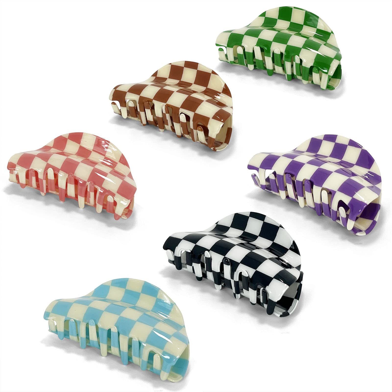 Two Oh One Checkered Hair Clip Claw Acrylic Strong Hold Women's Accessory for all Hair Type, Brow... | Amazon (US)