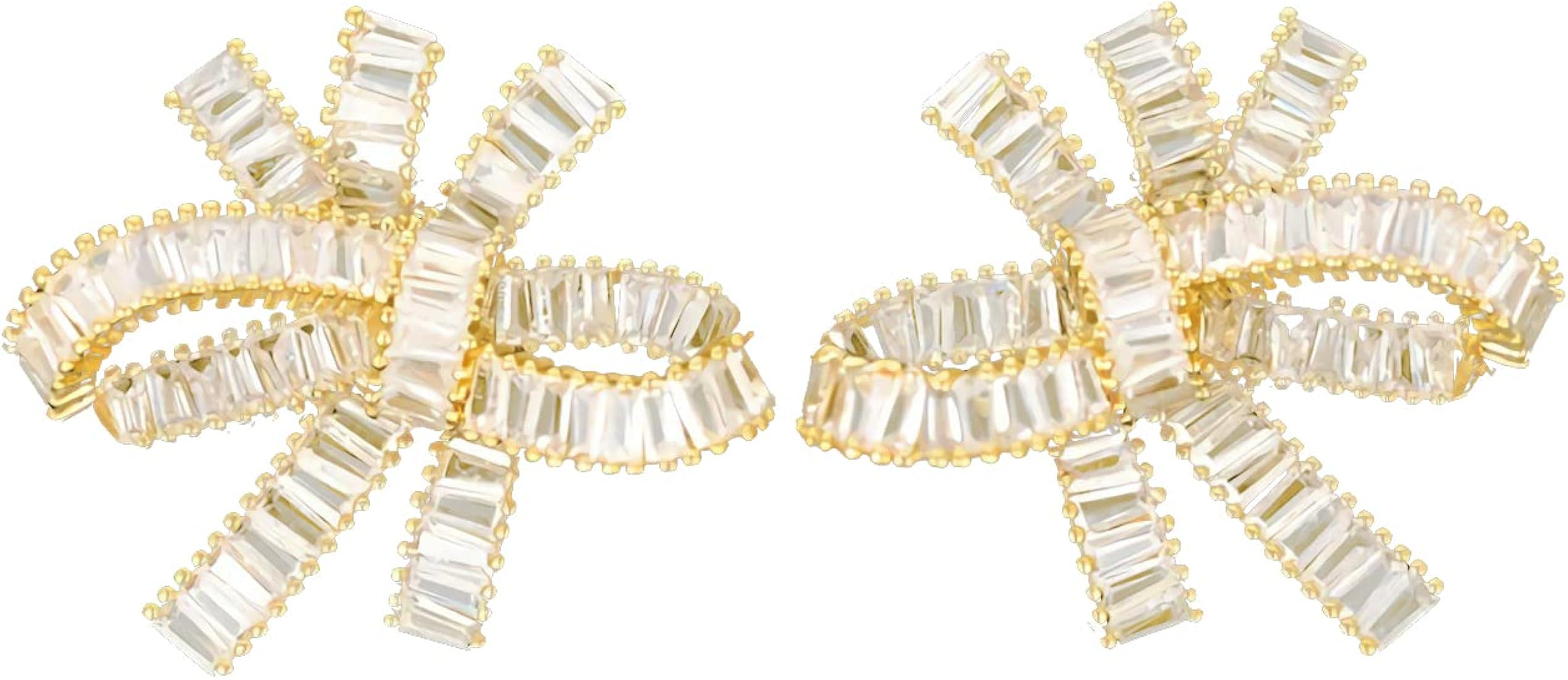 Rhinestone Bow Stud Earrings for Women, Bowknot Shape Earrings Cubic Zirconia Rhinestone Earrings | Amazon (US)