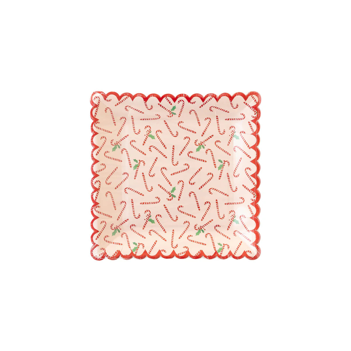 Candy Canes Scallop Plate | My Mind's Eye