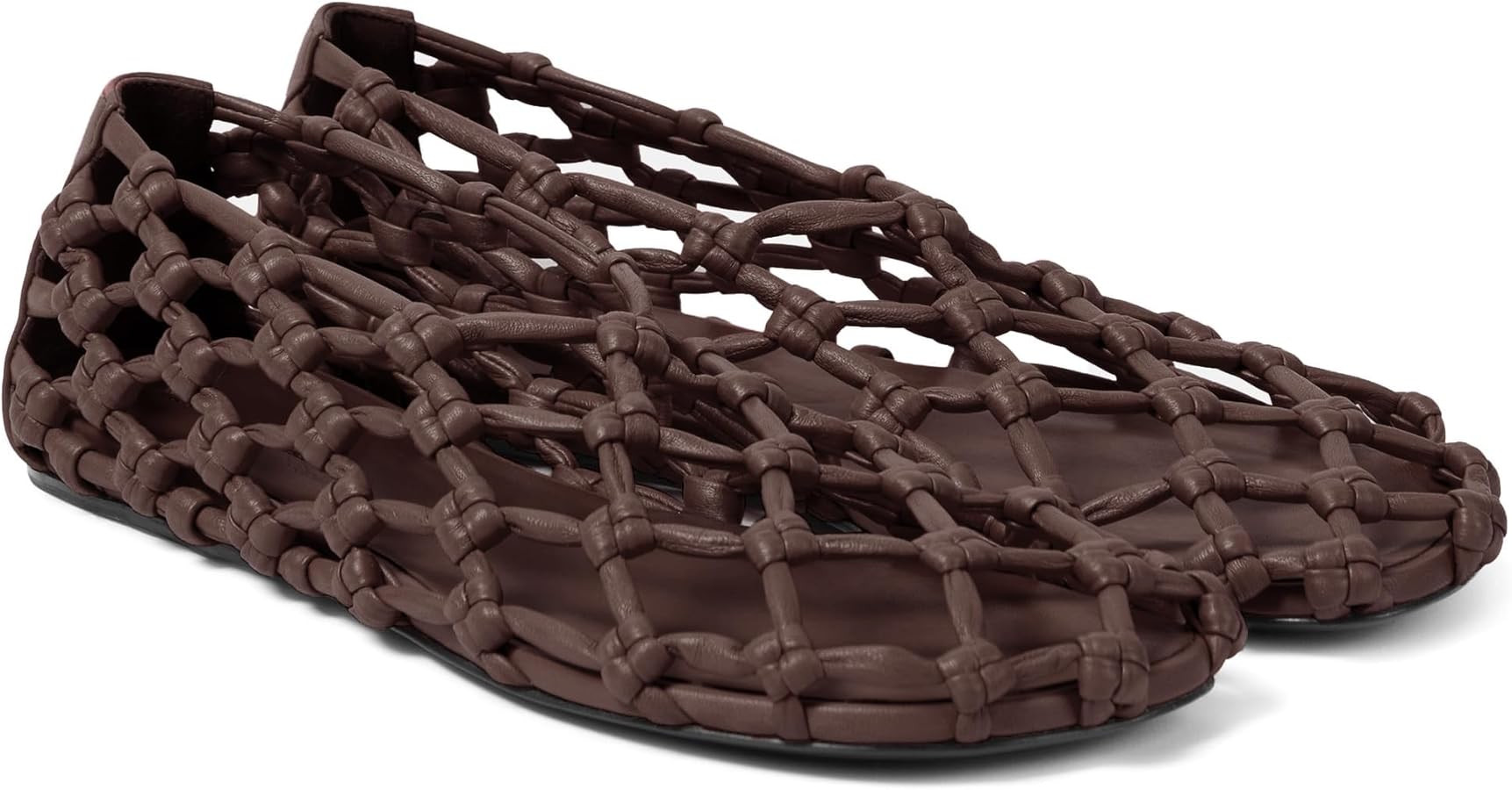 Black Jelly Mesh Ballet Flats for Women Woven Hollow Beach Ballerina Flats Comfortable Casual Sli... | Amazon (US)