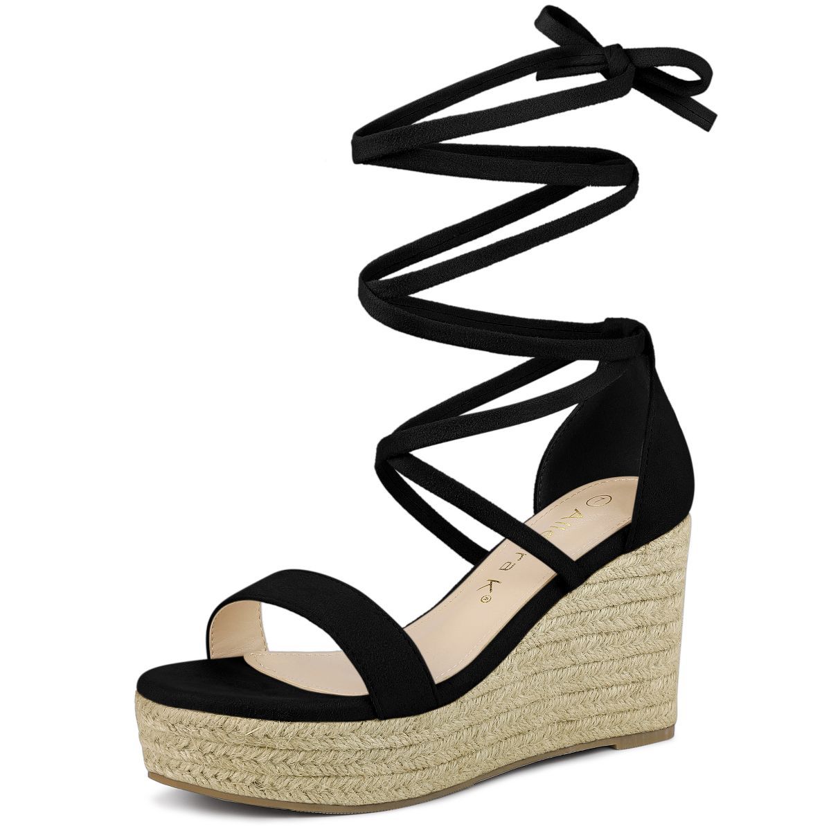 Allegra K Women's Espadrille Platform Lace Up Wedge Heels Sandals | Target