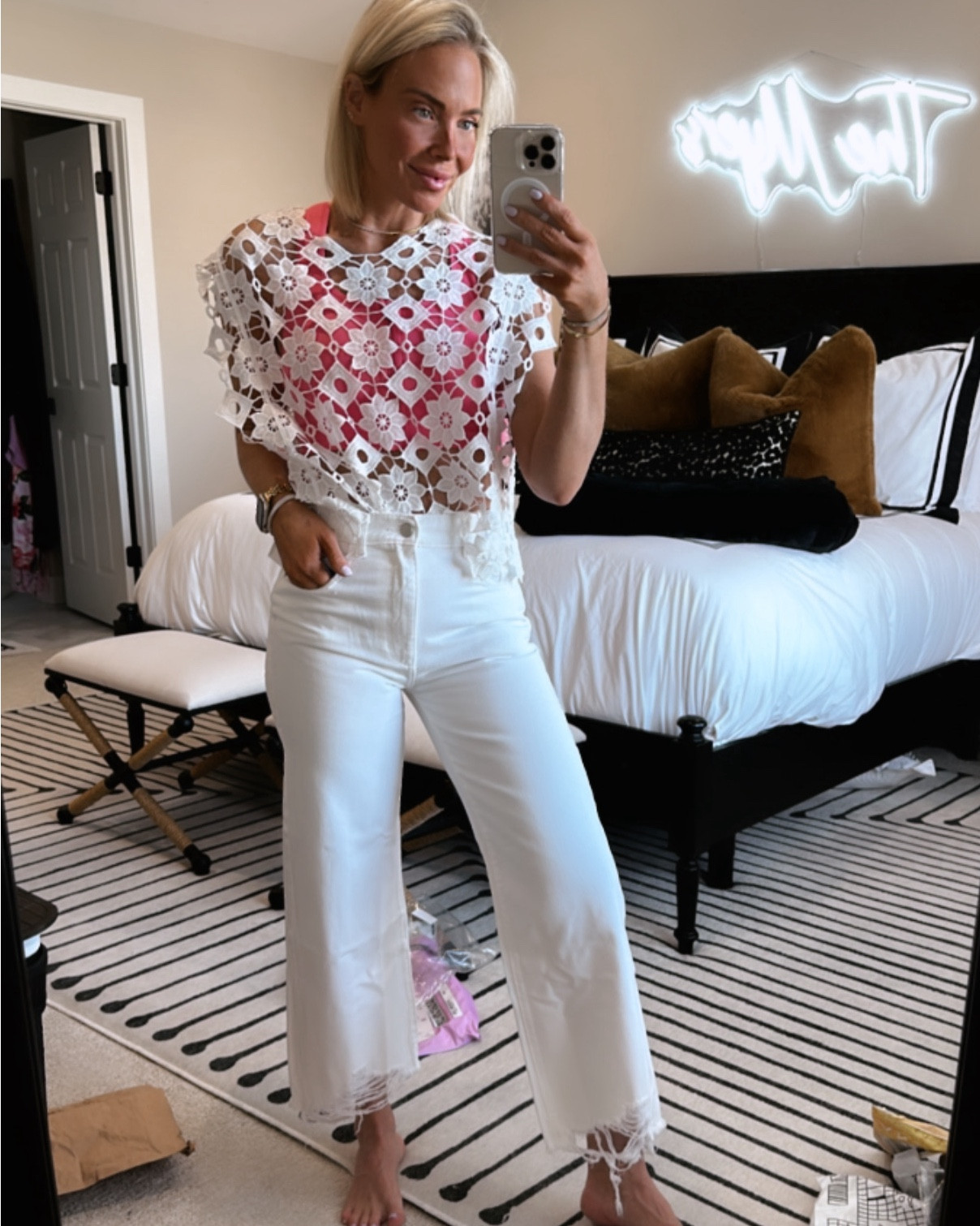 THIS. TOP. THESE. JEANS. STOP IT. 
*did I hear summer staples?* come get some! 20% off today on the top with code ANTHRO20! 
Top: OS | Jeans run tight in thighs I sized up to 27 I Bralette small 
Xoxo,
CeCe

#LTKStyleTip #LTKSeasonal #LTKSaleAlert