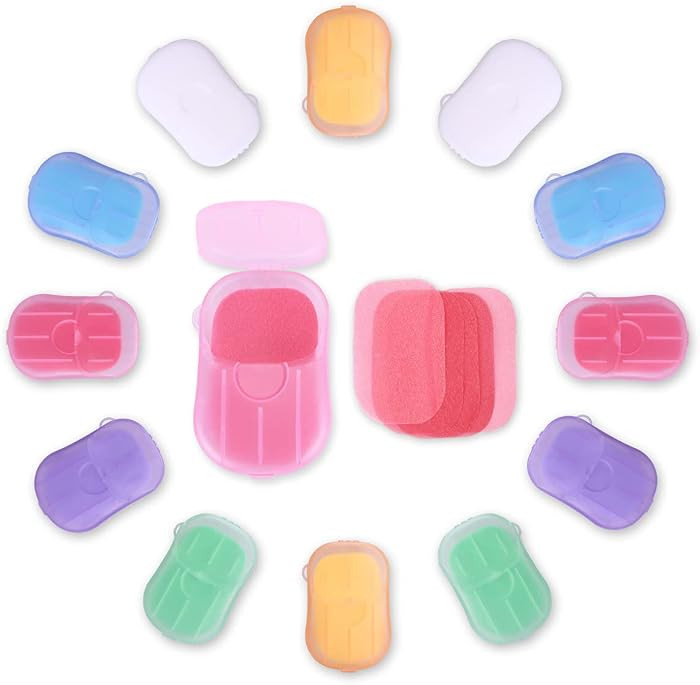 Bamsod 12 Boxes (240 Sheets) Mini Hand Soap Sheets Soap Paper Sheets Portable Disposable Travel S... | Amazon (US)