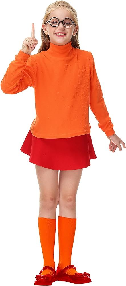 Deerose Kids Long Sleeve Turtleneck Sweatshirt Girls Red Knit Skirt 5-12 Years | Amazon (US)