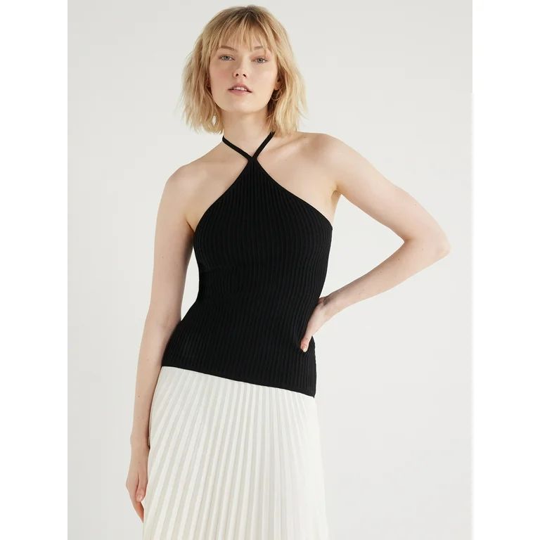 Scoop Women's Sleeveless Halter Tie Pullover Sweater, Sizes XS-XXL | Walmart (US)