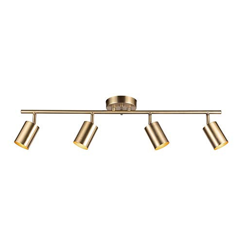 Globe Electric Pratt 4-Light Track Lighting, Matte Brass, Gold | Amazon (US)
