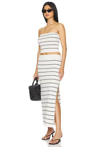Amalfi Tube Top in Mykonos Stripe Striped Top White Tube Top Maxi Skirt Set Maxi Skirt Outfit Skirts | Revolve Clothing (Global)