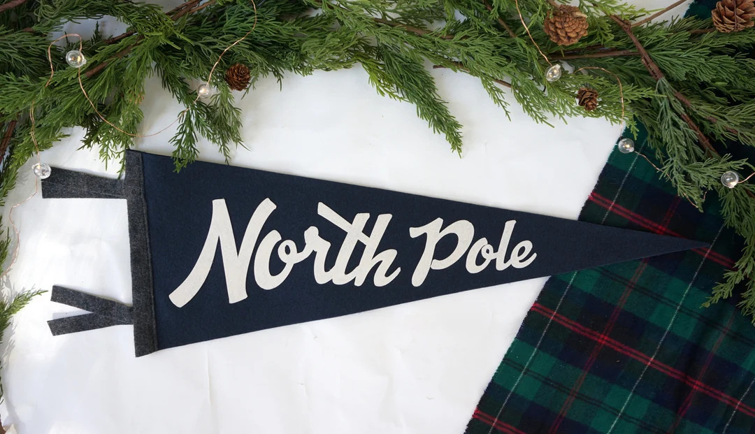 North Pole Felt Christmas Pennant - Etsy | Etsy (US)