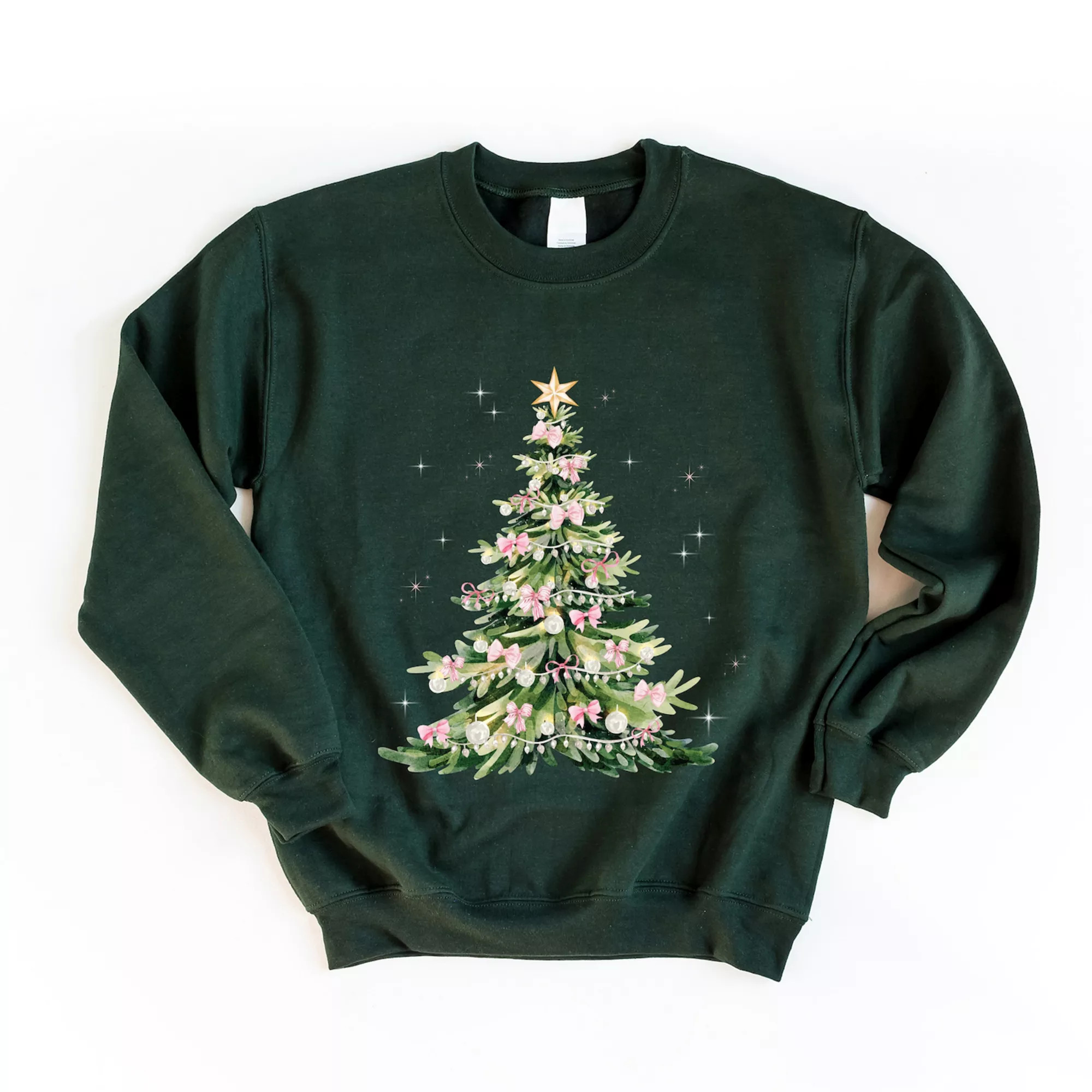Watercolor Christmas Tree Sparkle - Womens Sweatshirt | Kohl's