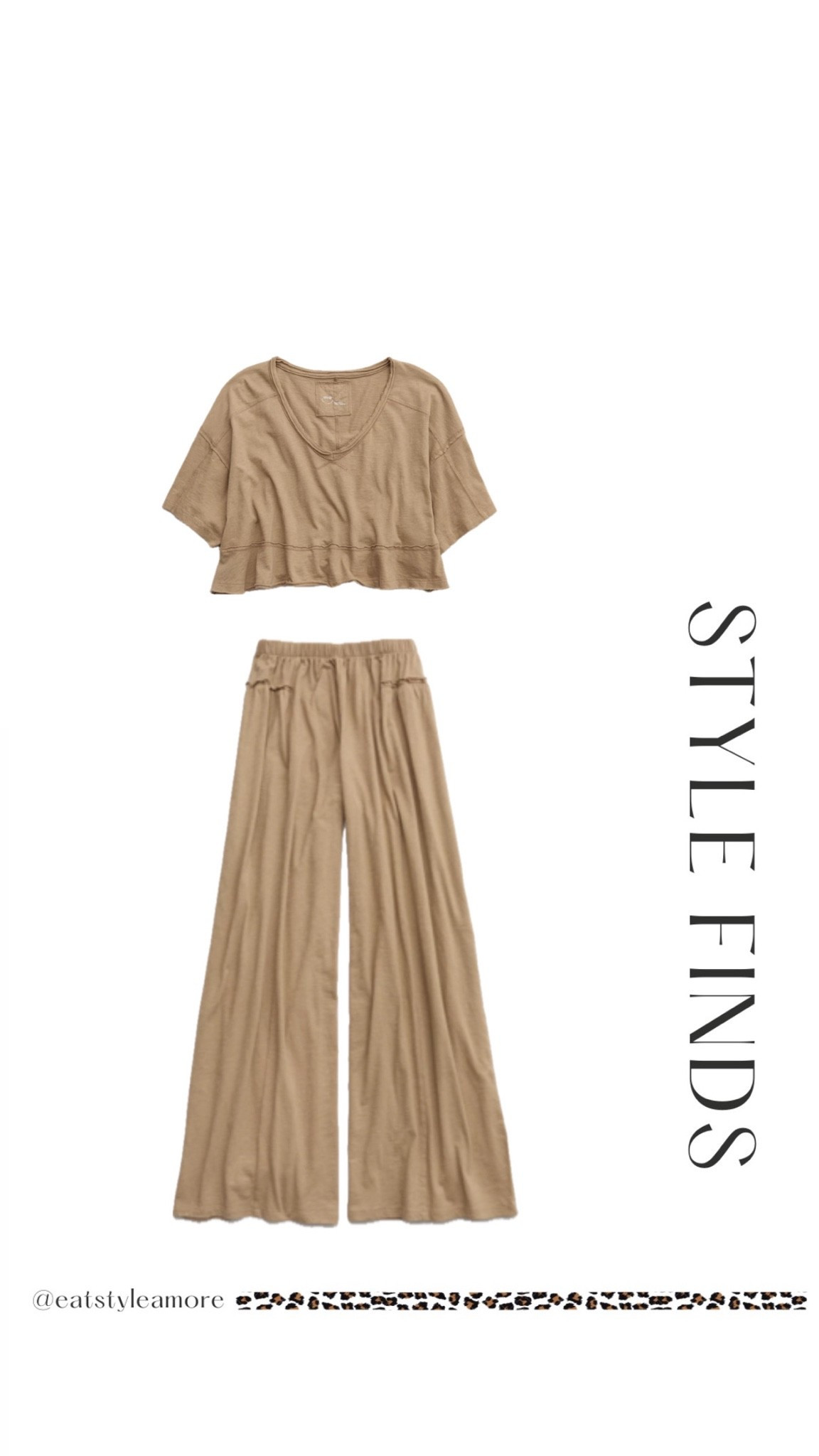 The perfect summer lounge set. Wide leg pants and crop top. Loose fit.

#LTKgrwm #LTKootd #LTKmomlife