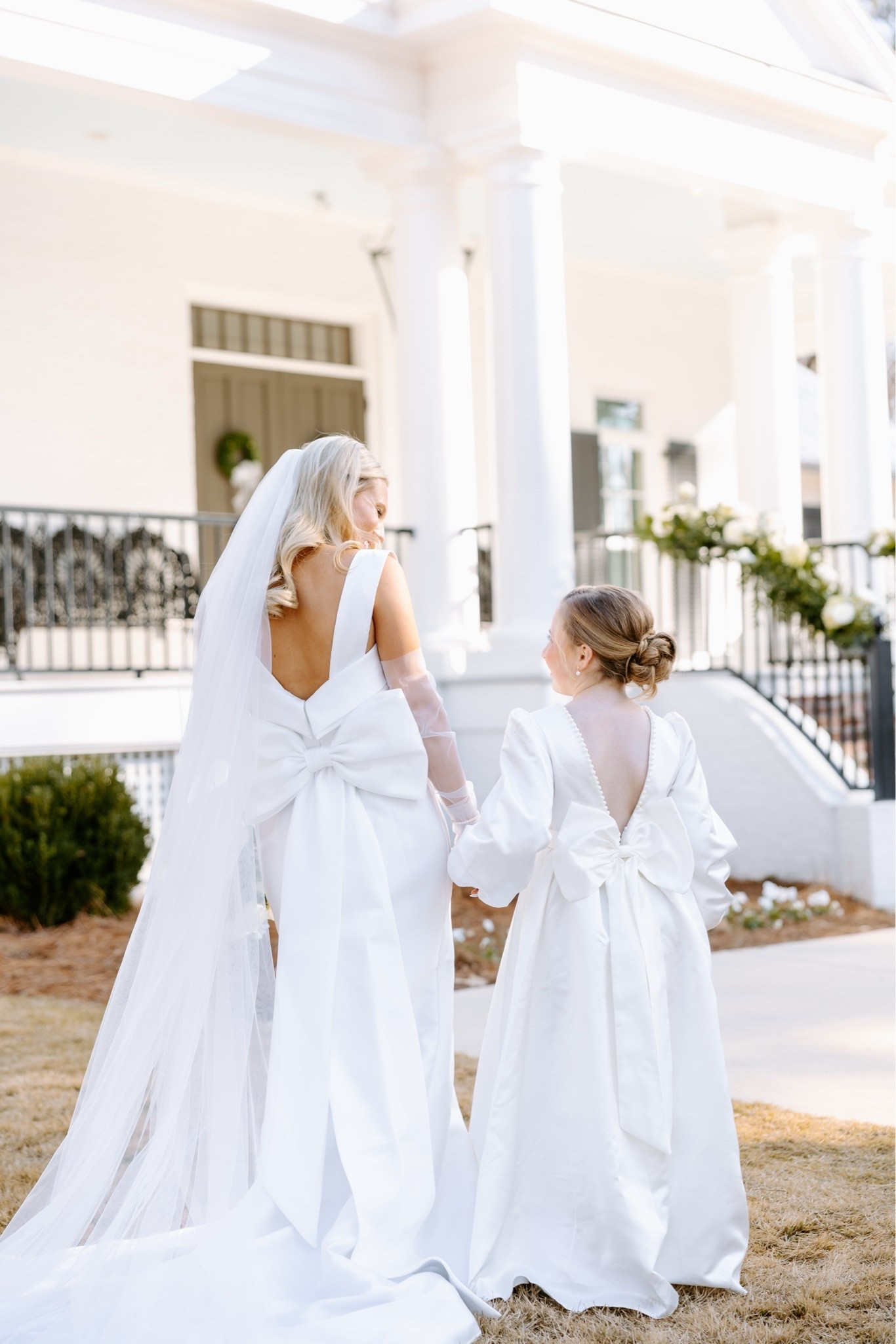 Flower girl Bow Dress to match Bride on Wedding Day! The cutest!🤍

#LTKWedding