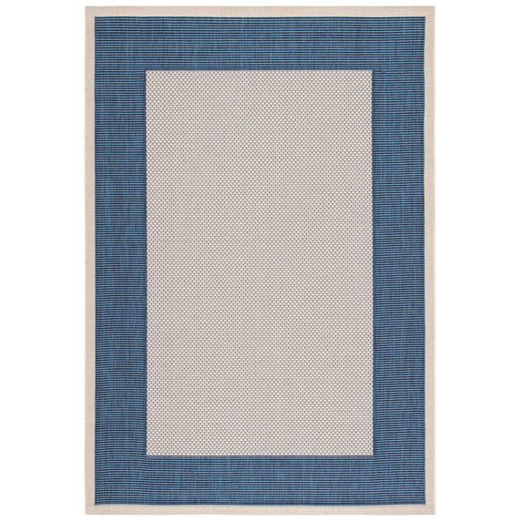 Safavieh Courtyard Justine Bordered Indoor/Outdoor Area Rug, Beige/Navy, 5'3" x 7'7" | Walmart (US)
