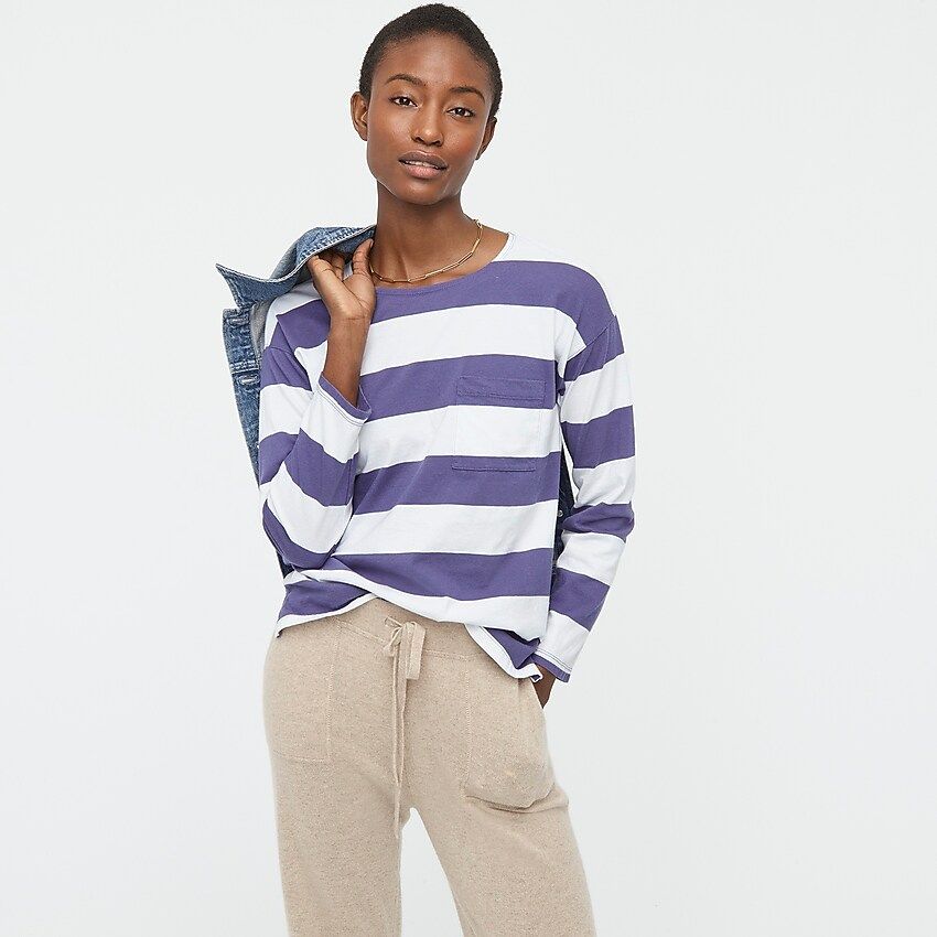 Essential wide-sleeve T-shirt in stripe | J.Crew US