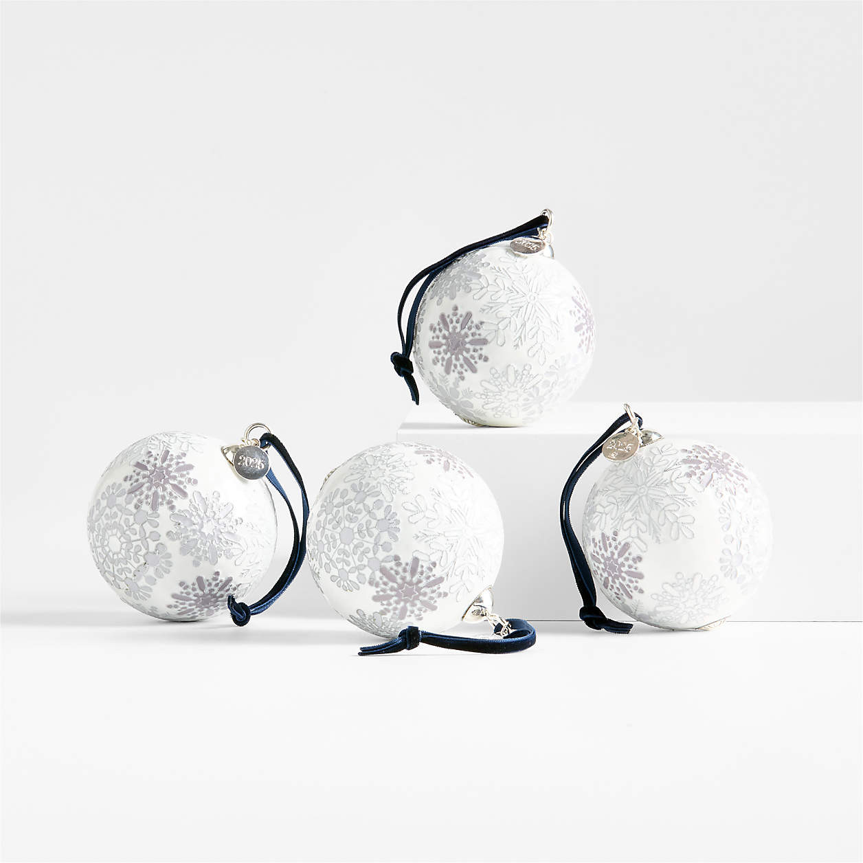 White Cloisonne Christmas Tree Ornament + Reviews | Crate & Barrel | Crate & Barrel