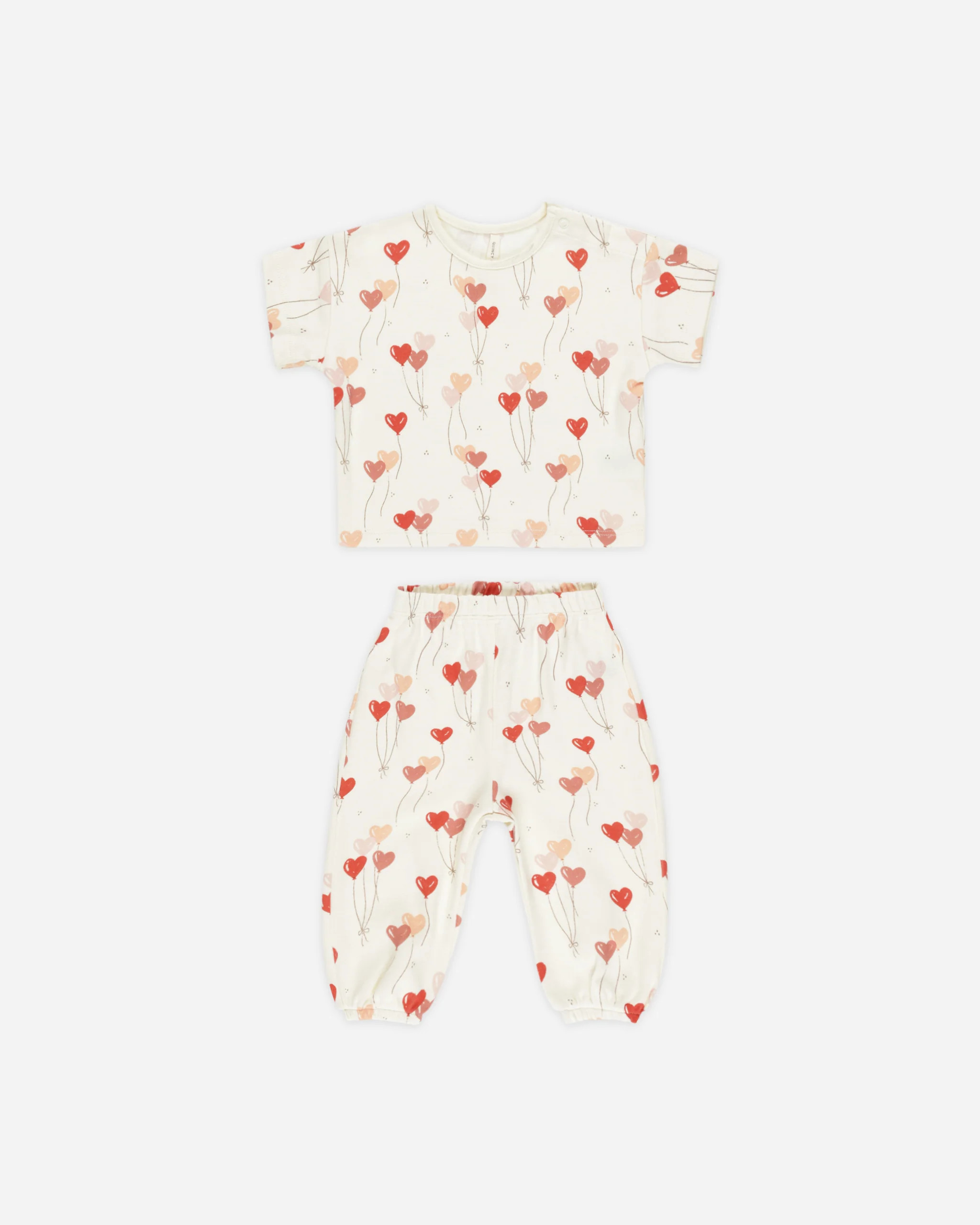 Jersey Tee + Pant Set || Heart Balloons | Rylee + Cru