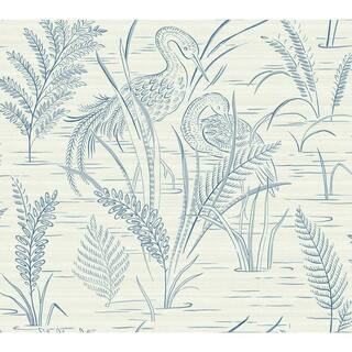 60.75 sq. ft. Fernwater Cranes Wallpaper | The Home Depot