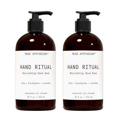 Muse Apothecary Hand Ritual - Aromatic and Nourishing Hand Soap - USDA Certified Biobased - 16 oz, Aloe + Eucalyptus + Lavender, 2 Pack | Target