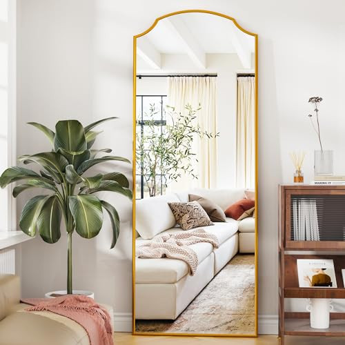 Antok Arched Full Length Mirror, 65"×22" Floor Mirror Freestanding Full Length Mirror Arched Mir... | Amazon (US)