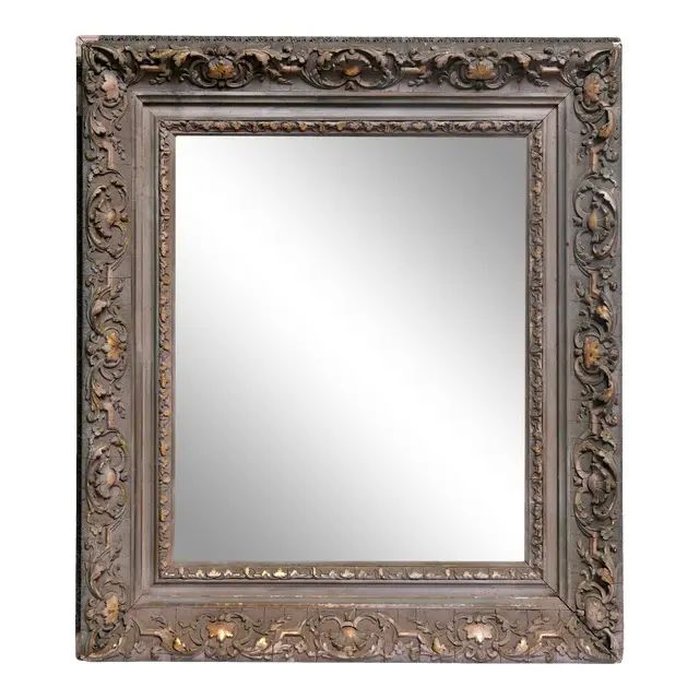 Antique Framed Gold Leaf Accents Mirror | Chairish