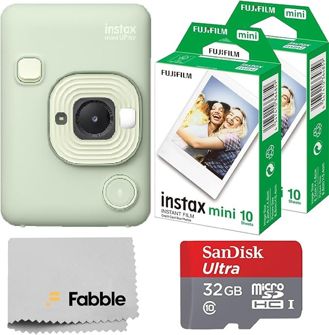 Fujifilm INSTAX Mini LiPlay Hybrid Instant Camera Bundle with 20 Sheets INSTAX Mini Film, 32GB mi... | Amazon (US)