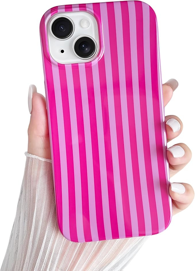 Yeddabox for iPhone 15 Case Cute Striped Phone Case Soft TPU Slim Shockproof Phone Cover for Wome... | Amazon (US)