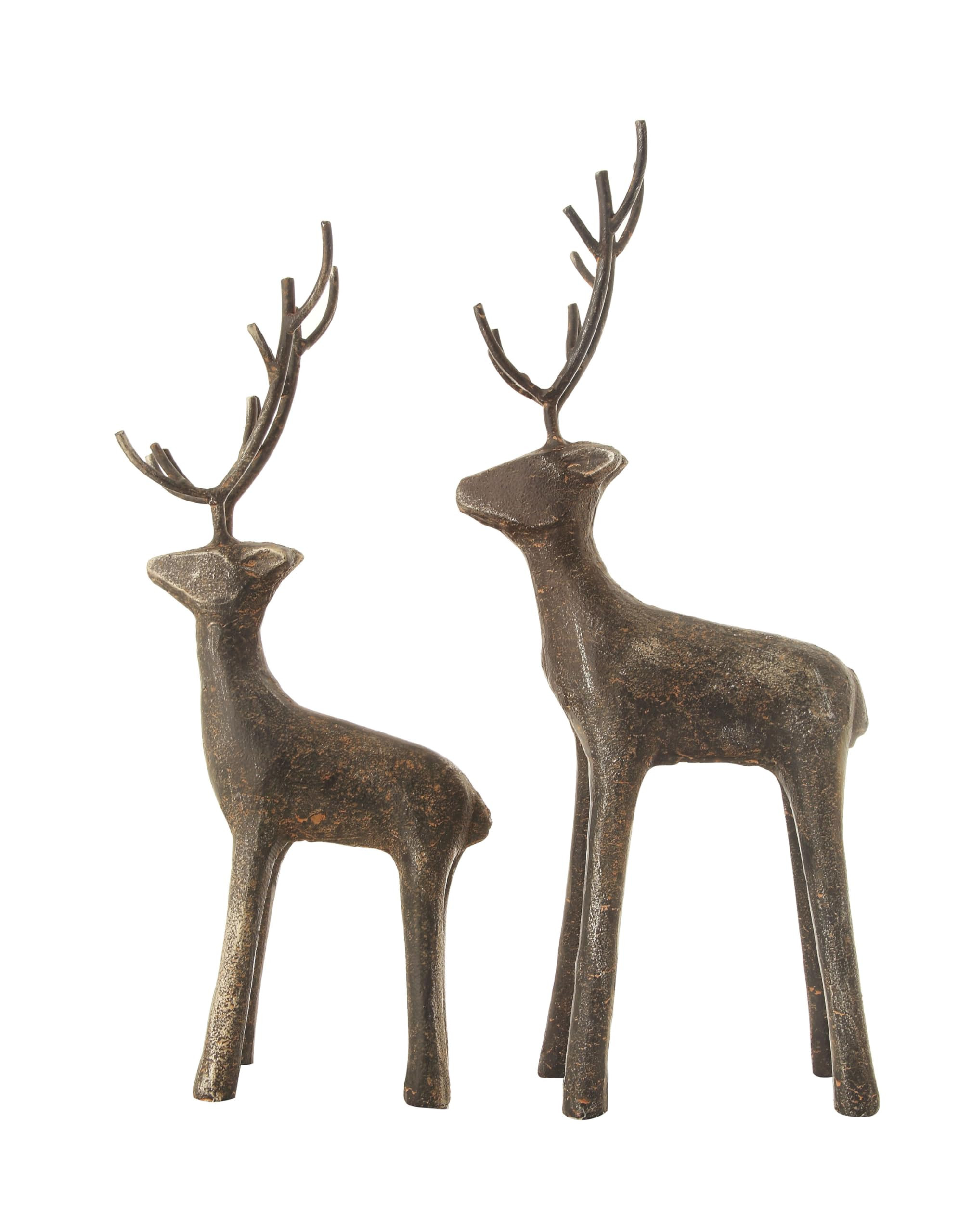 Creative Co-Op Metal Standing Deer Figures and Figurines, Grey | Amazon (US)