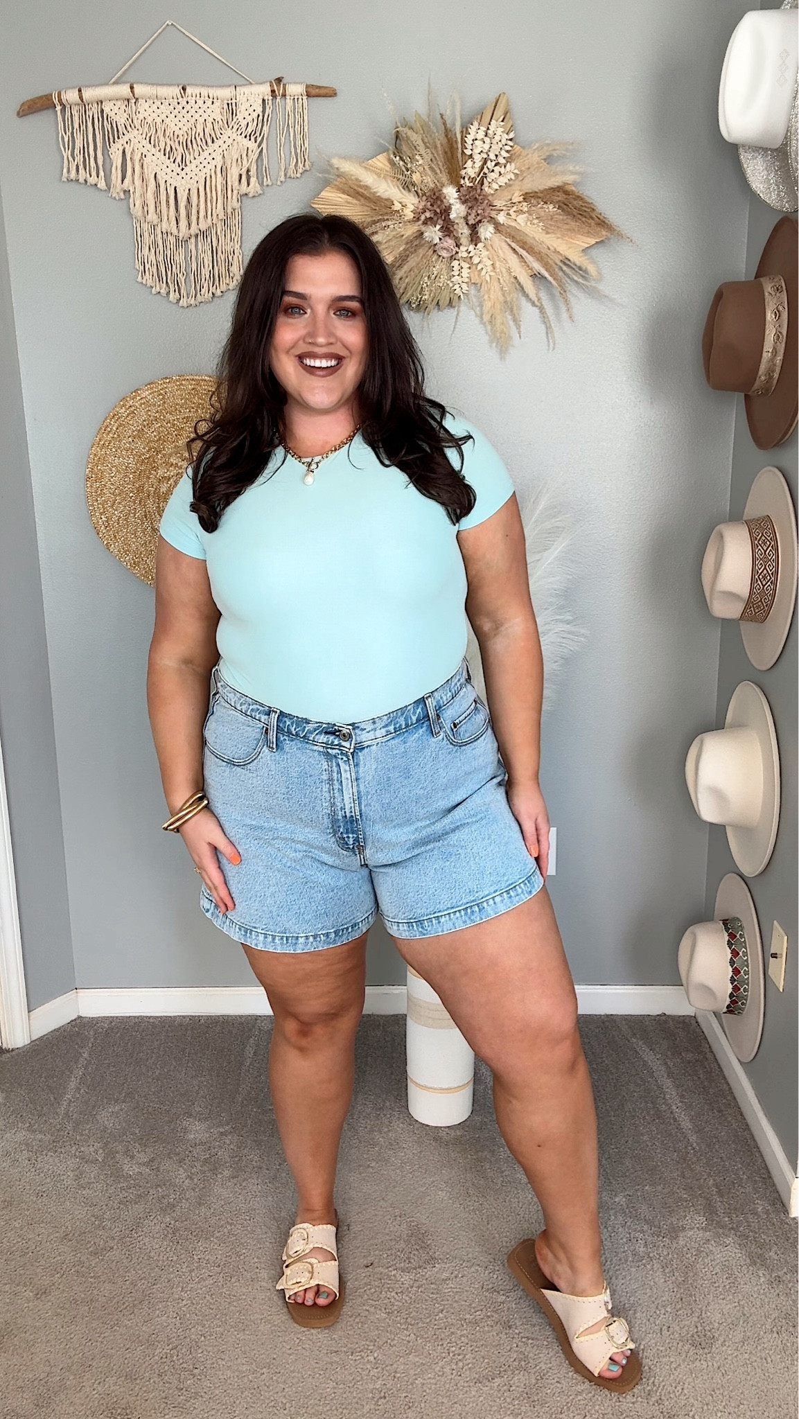 Casual Summer outfit inspo ☀️ Curve love denim shorts, soft matte bodysuit 
Blue bodysuit: XL
Jean shorts: 34

#LTKStyleTip #LTKPlusSize #LTKSeasonal