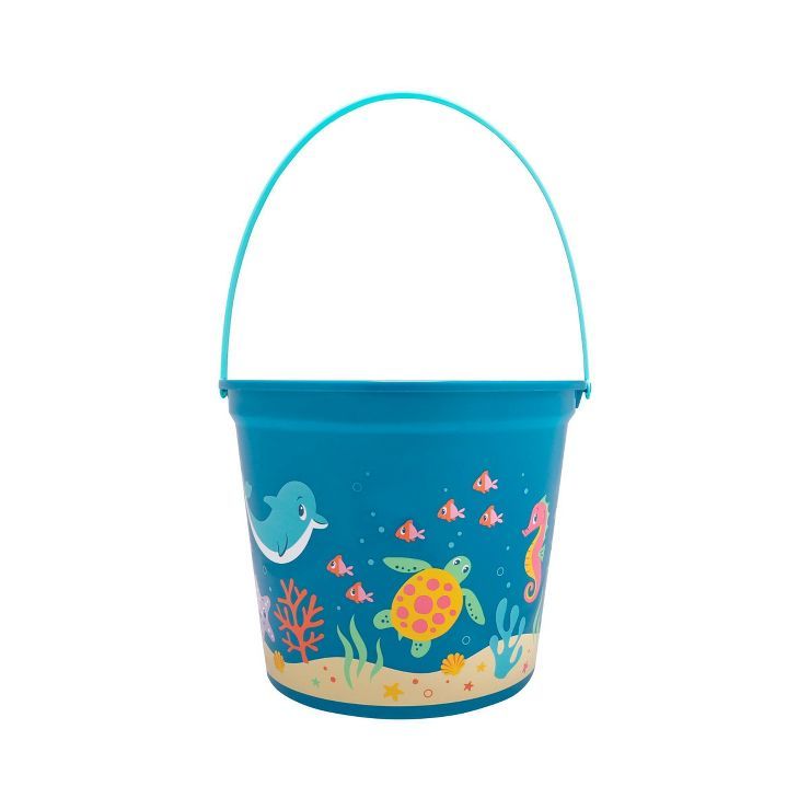 7.5"x9.5" Round Plastic Decorative Easter Bucket Underwater Scene - Spritz™ | Target
