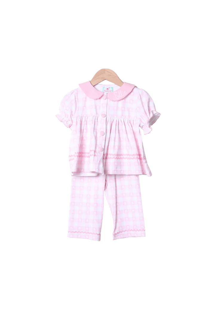 Pink Gingham Easter Swing Lounge Set | The Smocked Flamingo