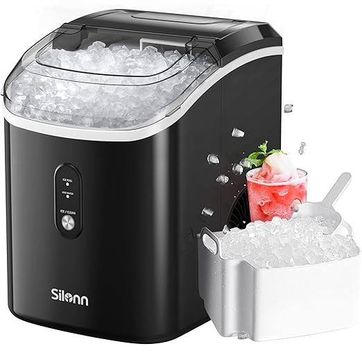 Nugget Countertop Ice Maker, Silonn Chewable Pellet Ice Machine with Self-Cleaning Function, 33lb... | Amazon (US)