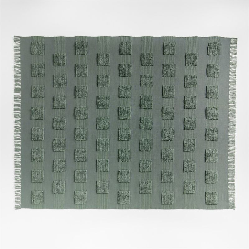 Gali Kids Handwoven Green Textured Kids Rug with Fringe 8x10 + Reviews | Crate & Kids | Crate & Barrel