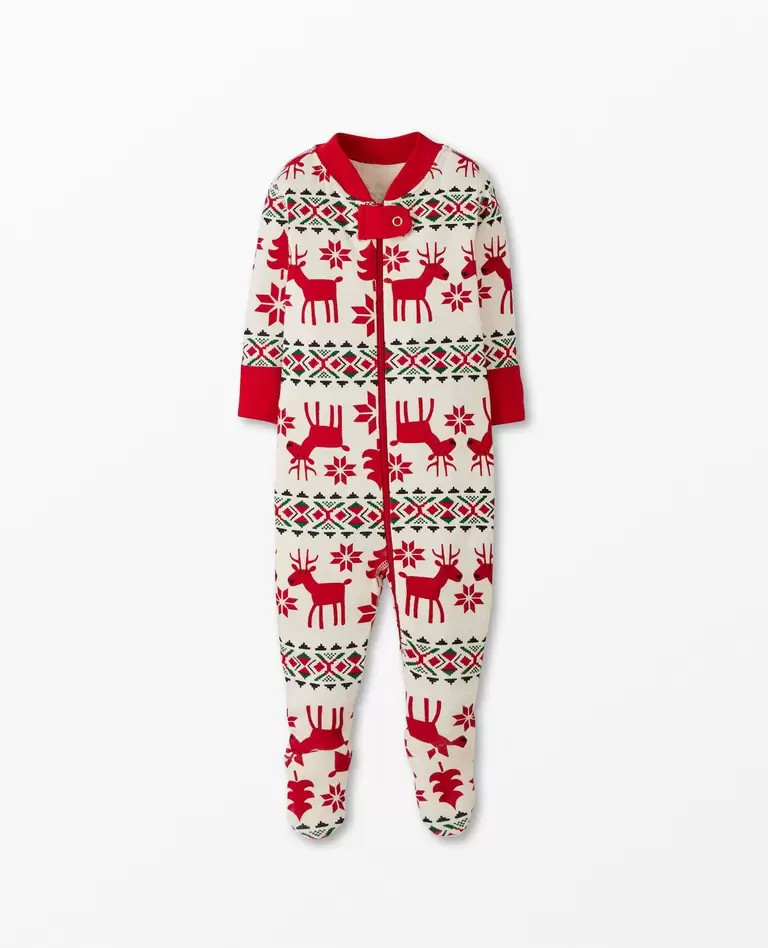 Baby Holiday Print Zip Footed Sleeper | Hanna Andersson