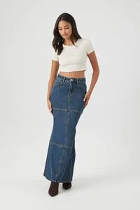 Denim Mermaid Maxi Skirt | Forever 21 (US)