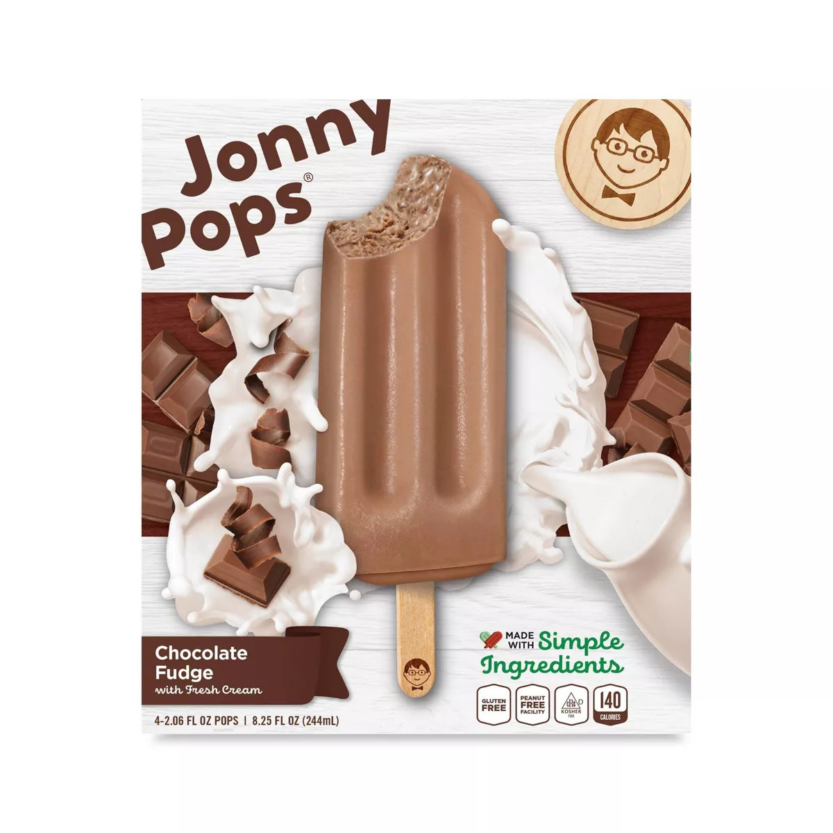JonnyPops Dark Chocolate & Cream Frozen Bars - 4pk/8.25 fl oz | Target
