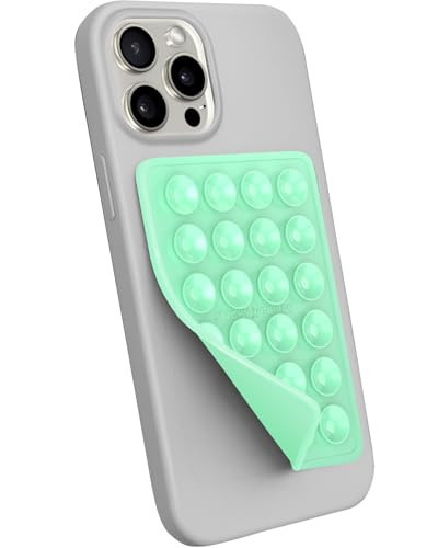 StickyGrippy Suction Phone Case Mount, Sillicon Adhesive Phone Accessory for iPhone and Android, Hands-Free Strong Grip Mirror Shower Phone Holder, Tiktok Videos and Selfies (Mint) | Amazon (US)