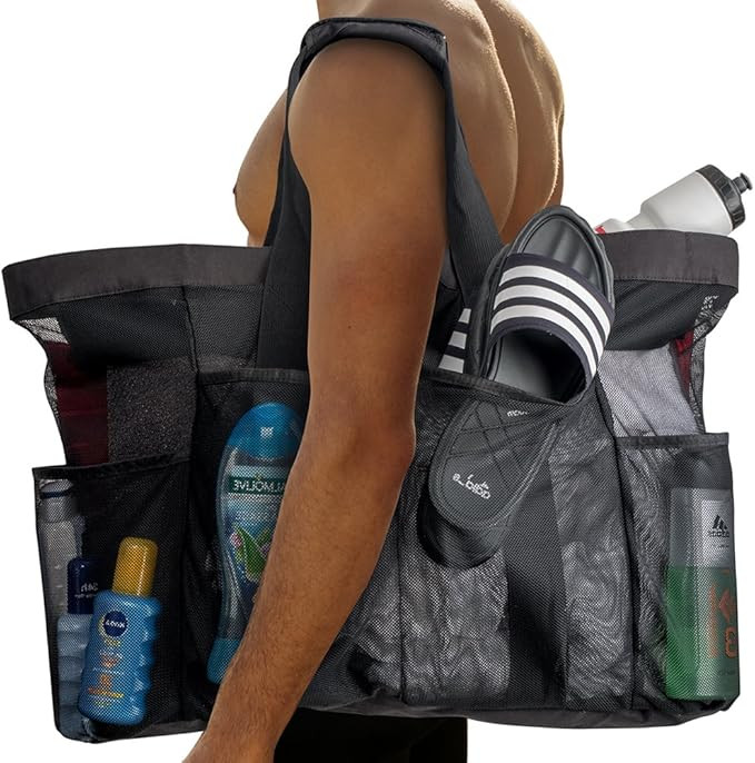 Extra Large Beach Bags and Totes / 30" XXL Mesh Tote Bag with Pockets & Zipper, Heavy Duty, Light... | Amazon (US)
