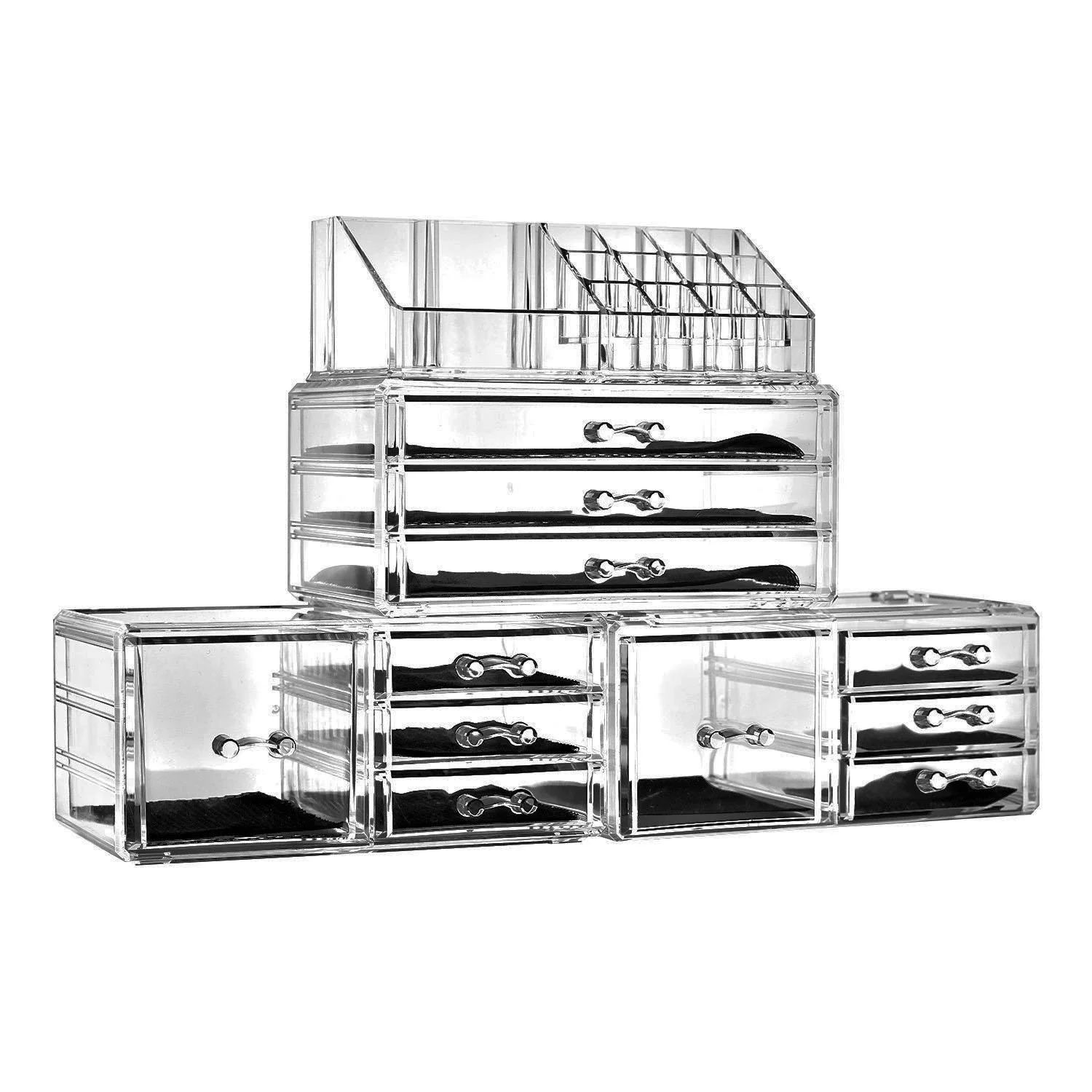 Ktaxon 11 Drawers Clear Acrylic Tower Organizer Cosmetic Jewelry Luxury Storage Cabinet | Walmart (US)
