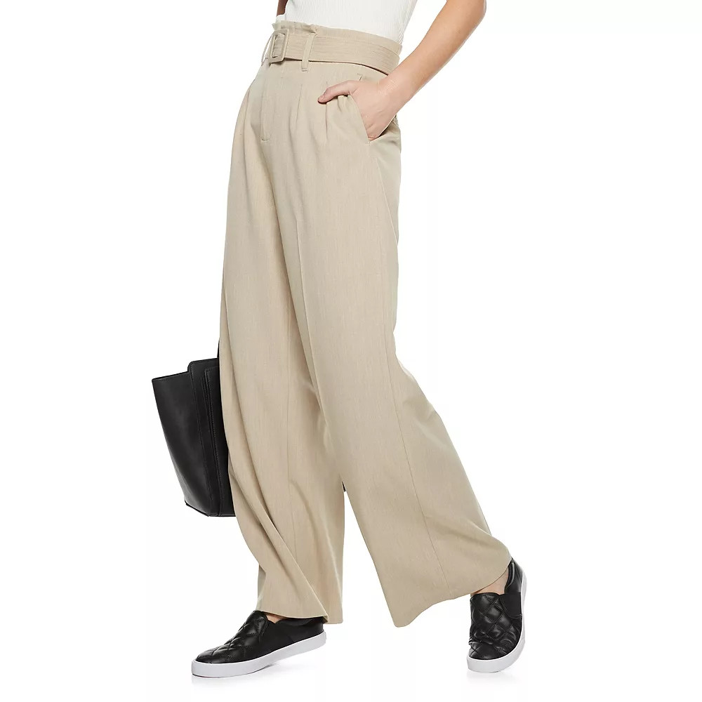 Women's Nine West Paperbag-Waist Wide Leg Pants | Kohl's