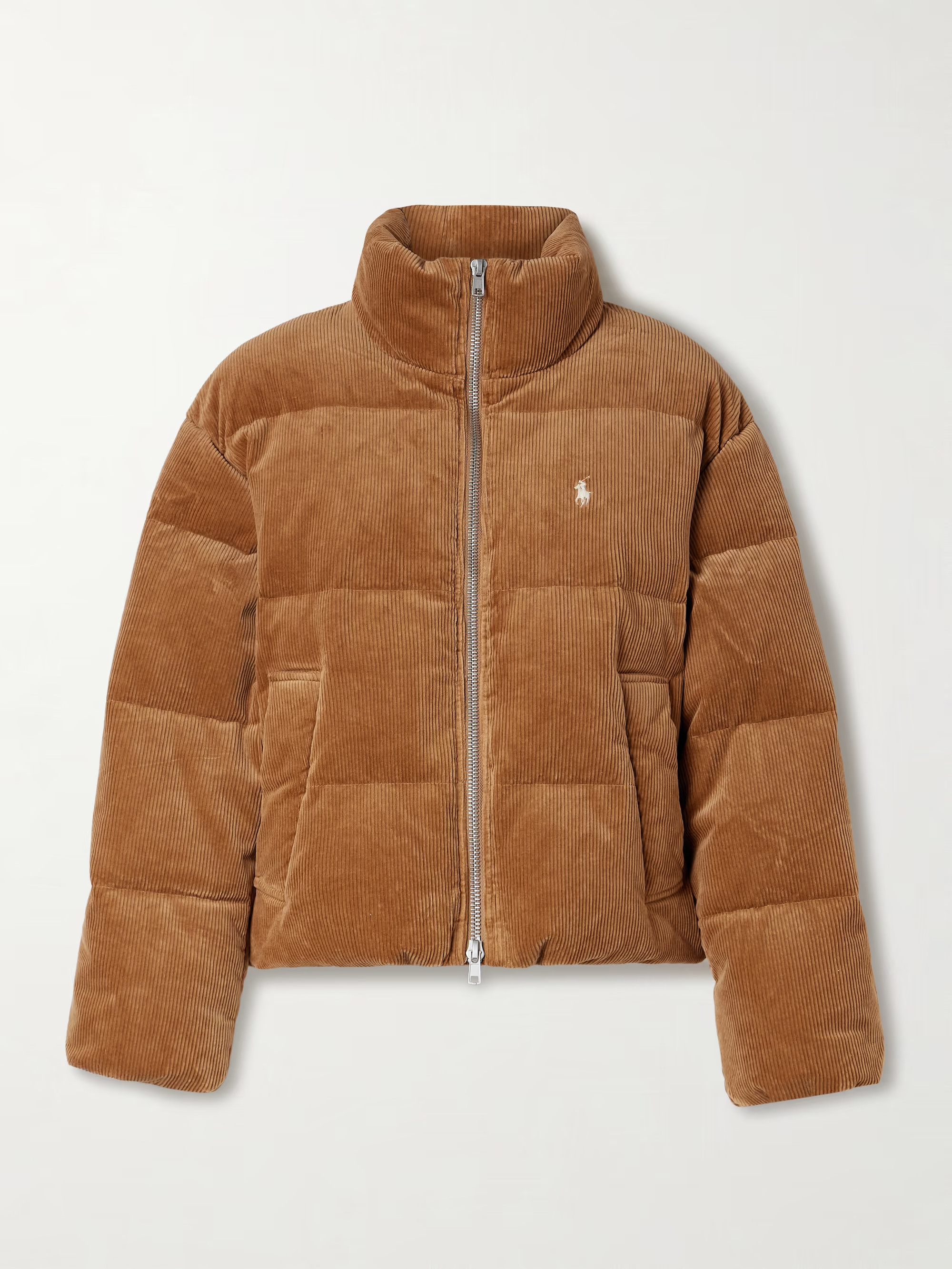Embroidered quilted cotton-blend corduroy down jacket | NET-A-PORTER (US)