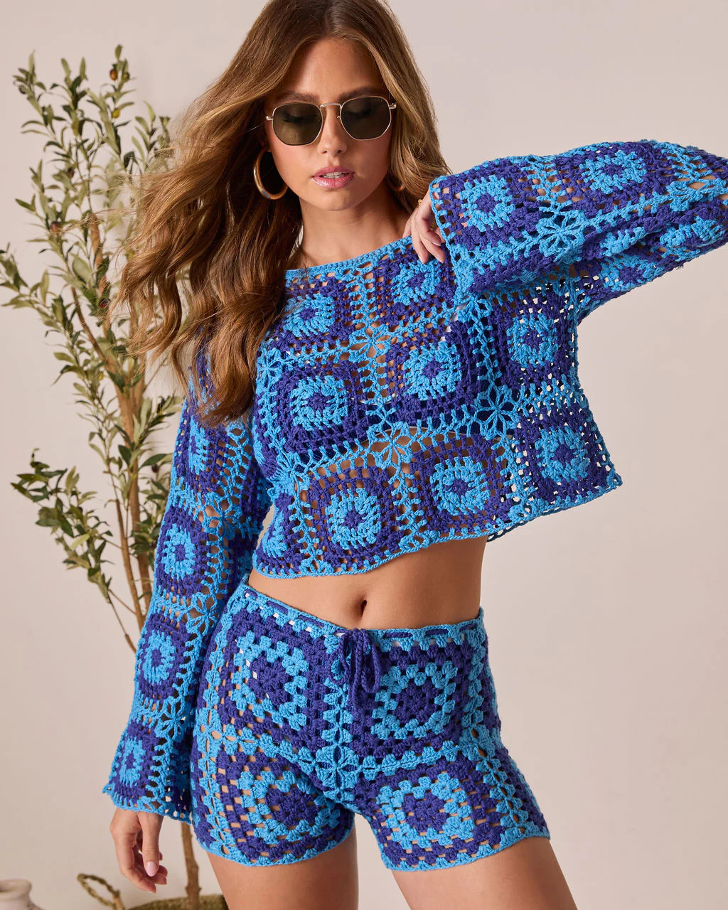 Clio Geometric Crochet Cover Up Top | VICI