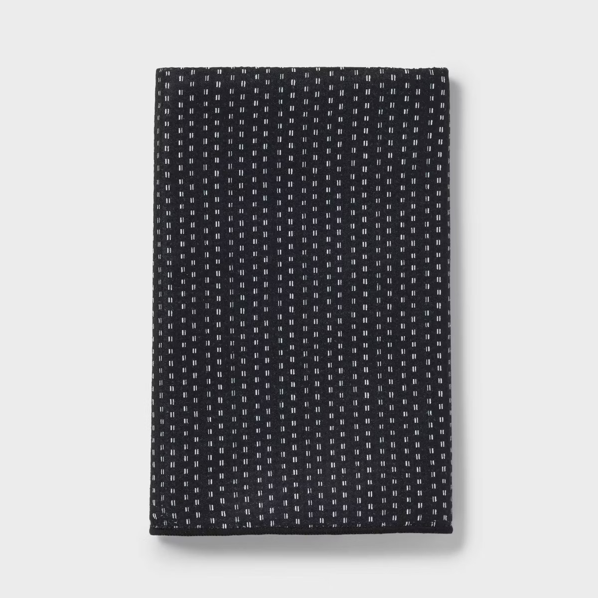 1pc Quick Dry Dotted Striped Waffle Hand Towel Black - Room Essentials™ | Target