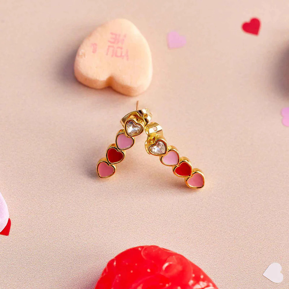 Smitten Enamel Heart Drop Earrings | Pura Vida Bracelets