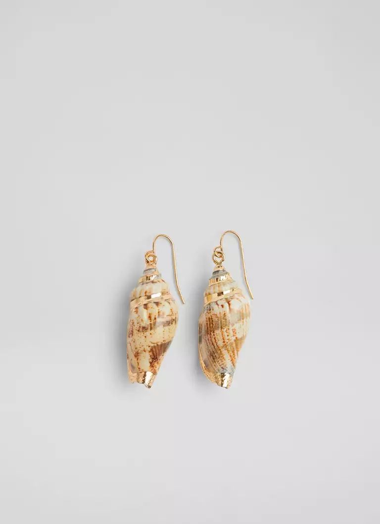 Maris Gold Painted Shell Earrings | L.K. Bennett (UK)