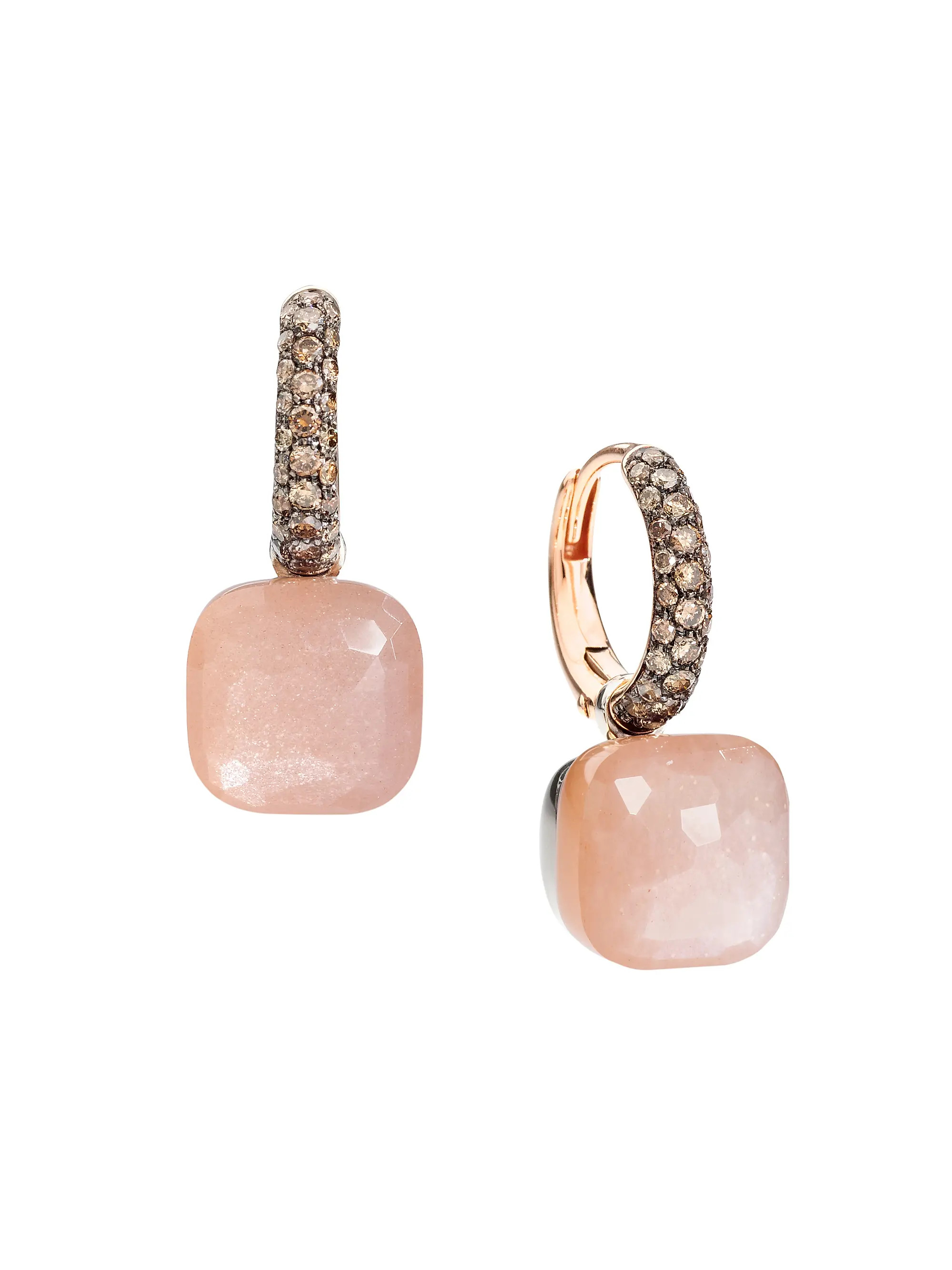 Nudo Classic Two-Tone 18K Gold, Moonstone & Diamond Drop Earrings | Saks Fifth Avenue