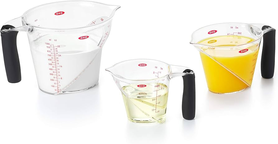 OXO Good Grips 3-Piece Angled Measuring Cup Set, Black | Amazon (US)